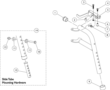 PW93 Footrest Supports