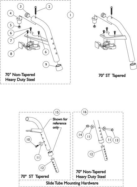 Footrest Support Assemblies