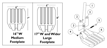 Pivot/Slide Tube and 1651 Composite Footplates