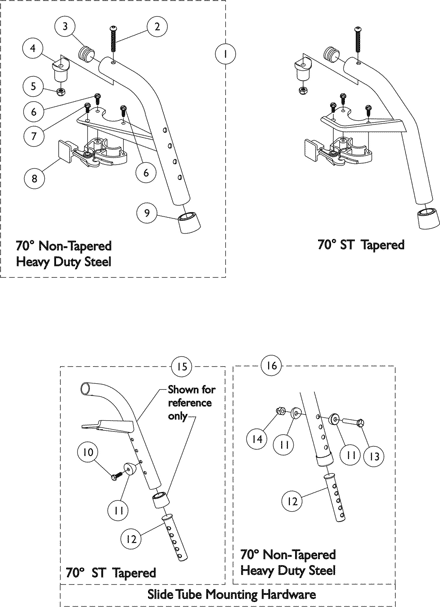 Footrest Support Assemblies