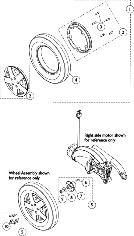 Wheels, Drive Wheels and Mounting Hardware (14