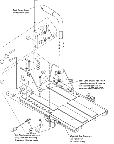 Back Cane Attaching Hardware