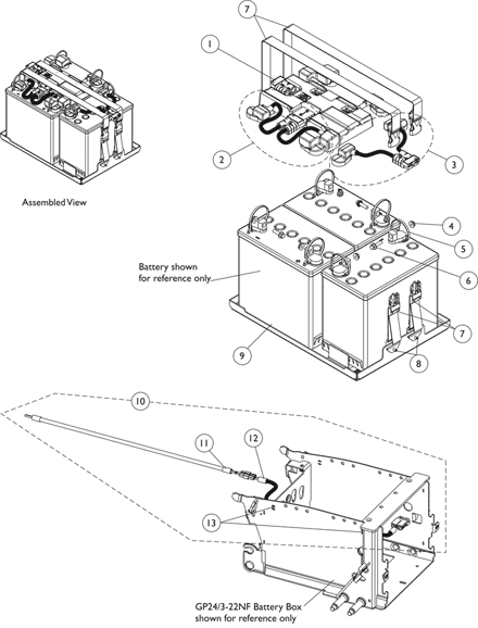 Battery Tray Assembly For Vent Tray - 3-22NF Batteries