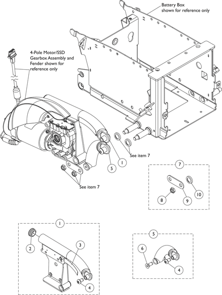 Walking Beam, Lower Pivot Link and Mounting Hardware