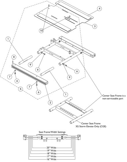 Seat Frame, Seat Pan and Hardware