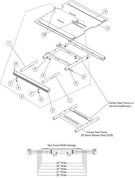 Seat Frame, Seat Pan and Hardware