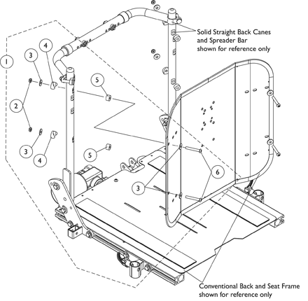 Back, Mounting Hardware, Conventional Tilt