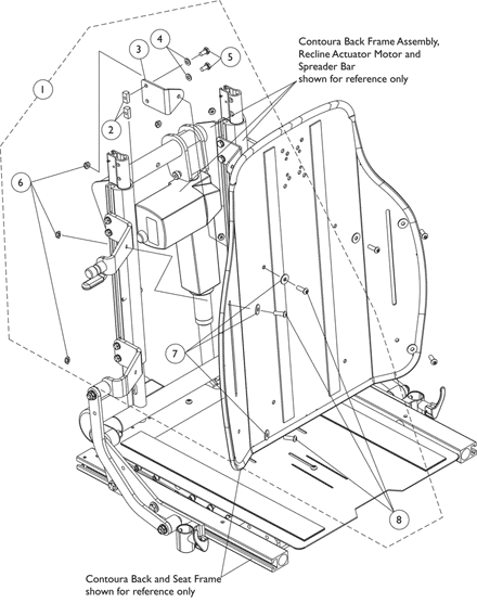 Back, Mounting Hardware, Contoura Recline & Tilt/Recline