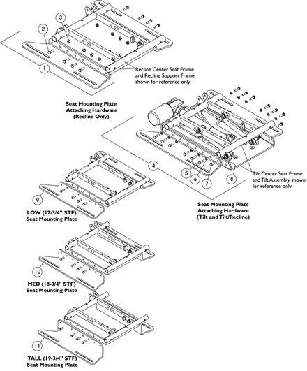 Seat Frame Mounting Plates and Hardware