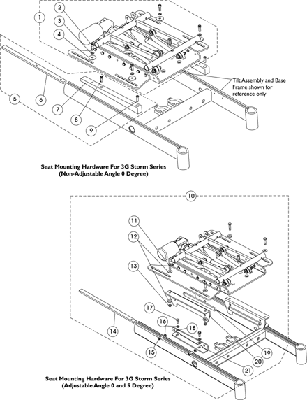 Seat Frame Mounting Hardware (Non-Adj. & Adj. Angle)