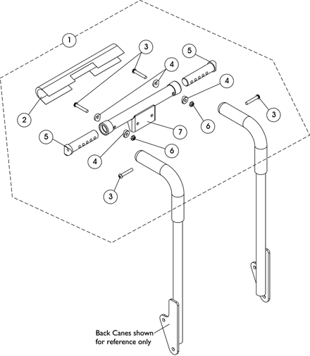 Spreader Bar Assembly, Conventional Tilt CGT w/ Headrest Option (12