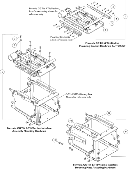 Frame, Seat Mounting Hardware For TDX SP/SP-GT