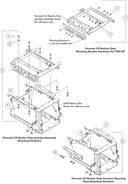 Seat Frame Mounting Hardware & Interface Mtg. Plates