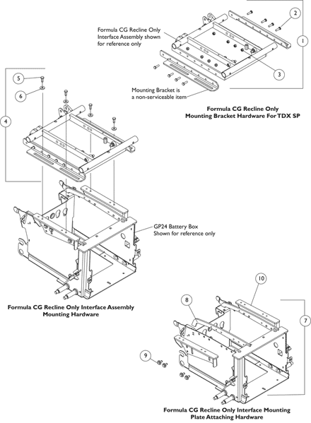 Seat Frame Mounting Hardware & Interface Mtg. Plates