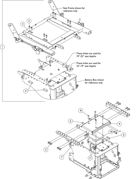 Seat Frame Mounting Hardware For Elevate