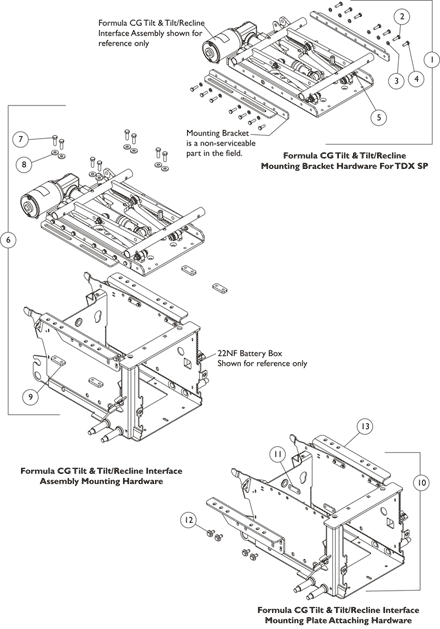 Frame, Seat Mounting Hardware For TDX SP