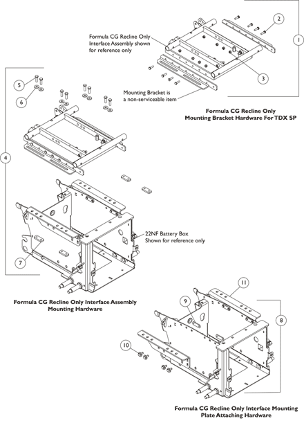 Seat Frame Mounting Hardware & Interface Mtg. Plates