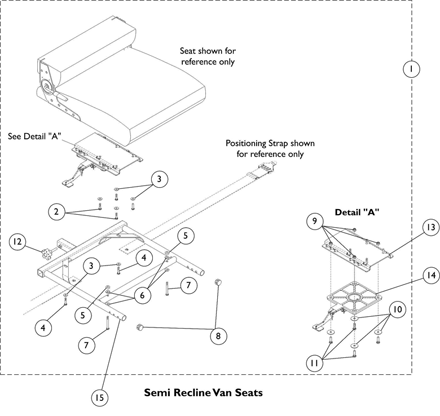 Van Seat Frame and Mounting Hardware