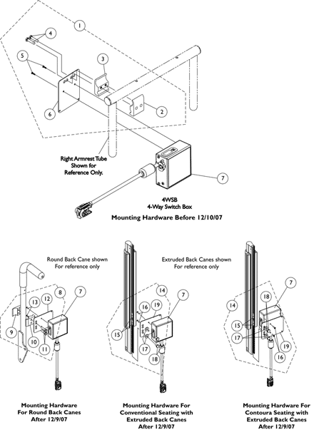 Four-Way Switch Box (4WSB) and Mounting Hardware