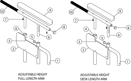Adjustable Height Arm Assemblies
