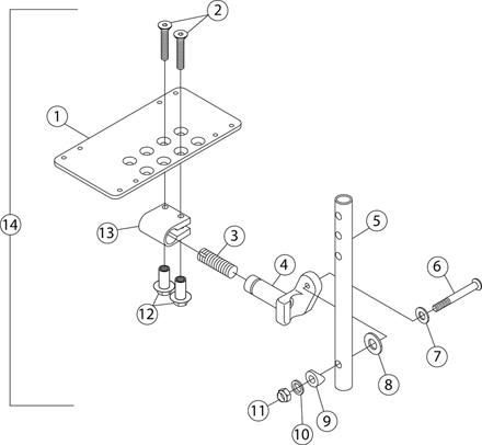 AT5543 Adjustable Angle Footplates - 60, 60 MFX & 70 Swingaway Supports