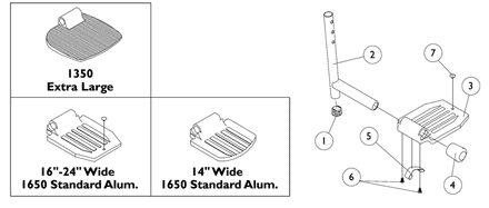 Pivot/Slide Tube and 1650 and 1350 Aluminum Footplates