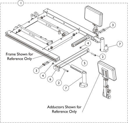 Adductor Mounting Hardware, Tilt/Recline, Sector Style