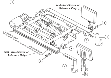 Adductor Mounting Hardware, Tilt/Elevate, Sector Style