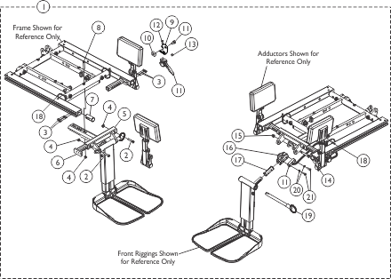 Adductor Mounting Hardware,  Jr. Center Mount Rigging