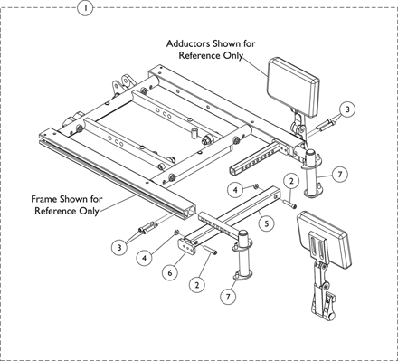 Adductor Mounting Hardware, Tilt/Recline, 3G Storm