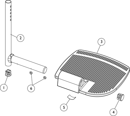 Pivot/Slide Tube and Aluminum Footplate