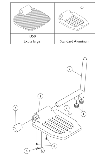 Pivot/Slide Tube and Aluminum Footplates