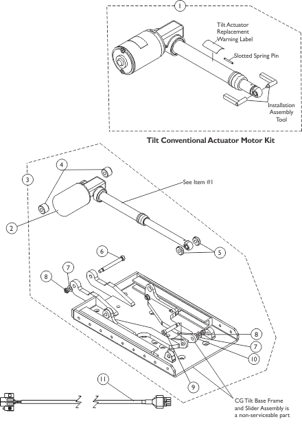 Tilt Actuator Motor and Mounting Hardware