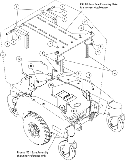 Tilt Interface, Seat Height Adjustment Slide Tubes & Mounting Hardware