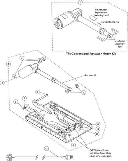 Tilt Actuator Motor and Mounting Hardware