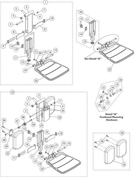 Front Rigging - Center Mount Rigging (CTMT-F with CTMTFB One PC Flip-Up Footboar