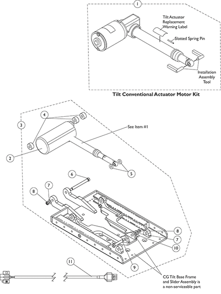 Tilt Actuator Motor and Mounting Hardware