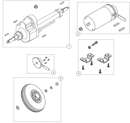 Motor, Transaxle & Rear Wheel