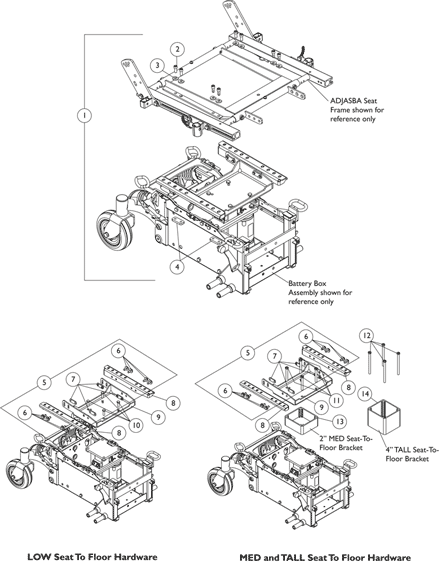 ADJASBA Seat Frame Mounting Hardware