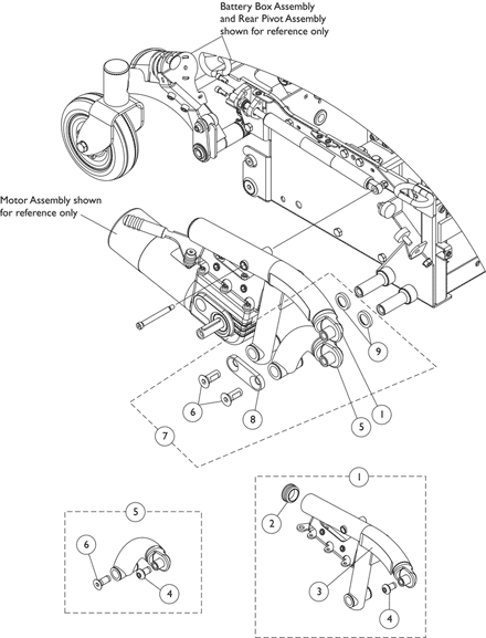 Walking Beam, Lower Pivot Link and Mounting Hardware