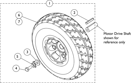 Wheels, Drive Wheels and Mounting Hardware (10
