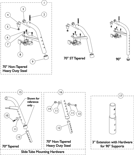 Footrest Support Assemblies