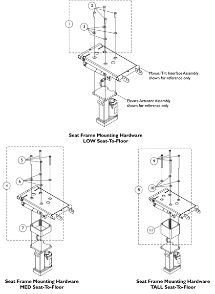 ADJASBA Seat Frame Mounting Hardware