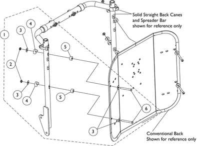 Back, Mounting Hardware, Conventional Tilt