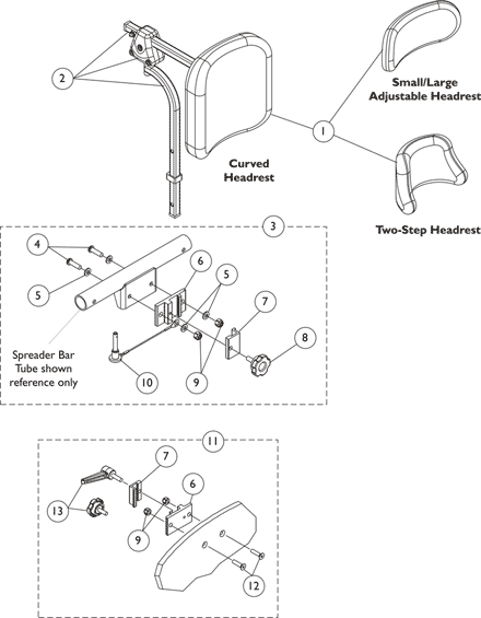 Headrest and Attaching Hardware