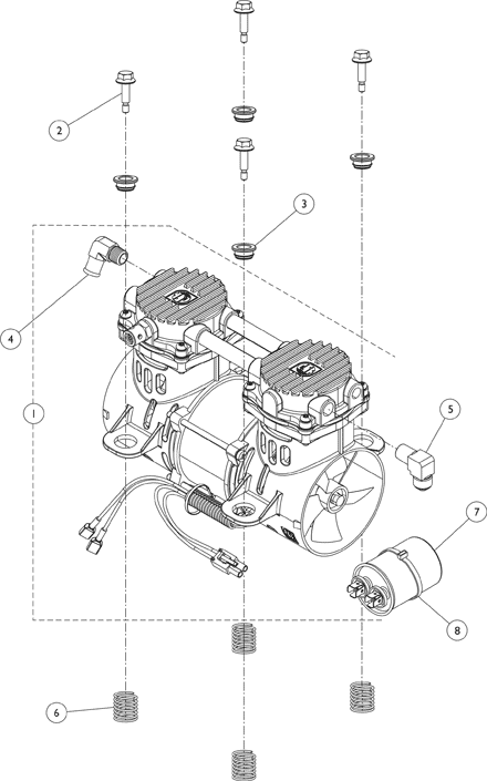 Compressor and Mounting Hardware (Perfecto2 AW)