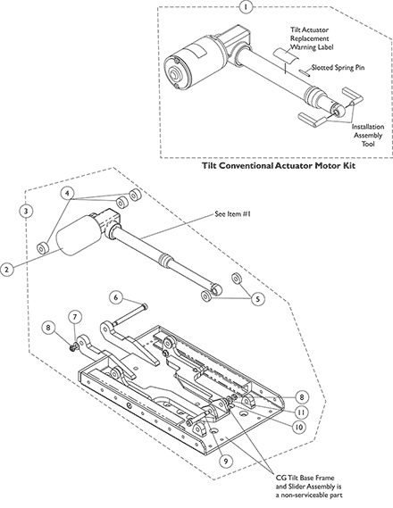 Tilt Actuator Motor and Mounting Hardware