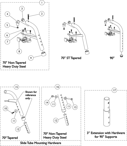 Footrest Support Assemblies