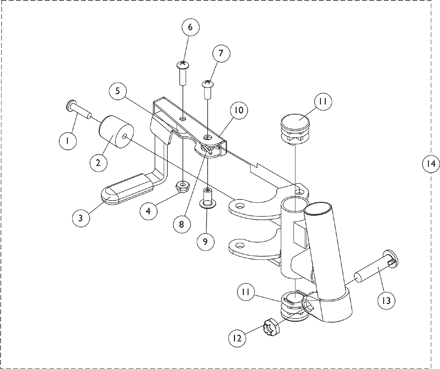 Footrest Supports, (Hemi) - PH93M2