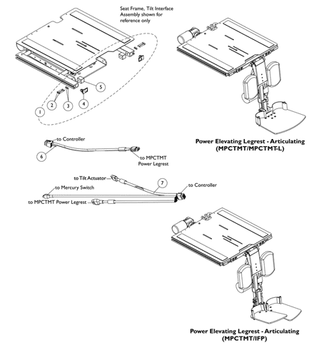 Power Elevating Legrest - Articulating  (MPCTMT/MPCTMT-L)